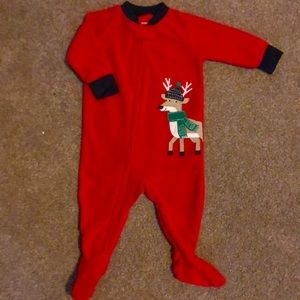 Christmas /Baby Rudolph reindeer fleece sleeper